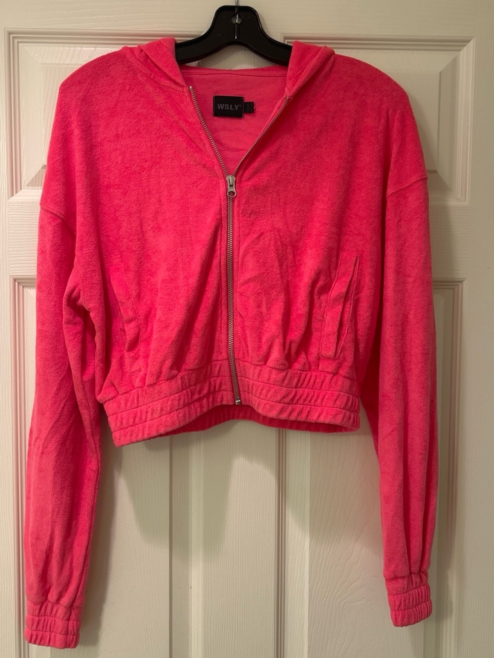 WSLY Hooded Zip Sweatshirt in Coral Pink